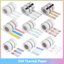 3 Rolls Adhesive Thermal Paper Sticker Label for Phomeme D30 Wireless Printer