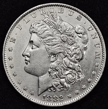 1882-o Morgan Silver Dollar.  A.U.  105025  (Inventory F)