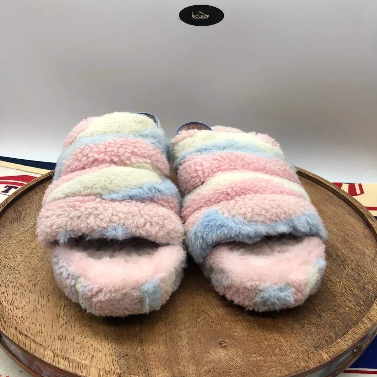 UGG Fluff Yeah Slipper Womens Size 12 Multicolor Cotton Candy