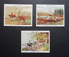 PLAYER THREE SCARCE  1938  LARGE CIGARETTE CARDS   OLD HUNTING PRINTS    2-11-22