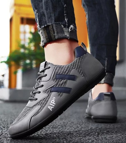 Zapatillas De Deporte Hombre Bajas Negro Gris Casual Piel Sintética 21518 - Imagen 4 de 4