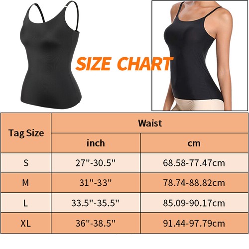 Women Adjustable Strap Built In Bra Padded Camisole Bralette Daily Shaper Top TB - Picture 32 of 47