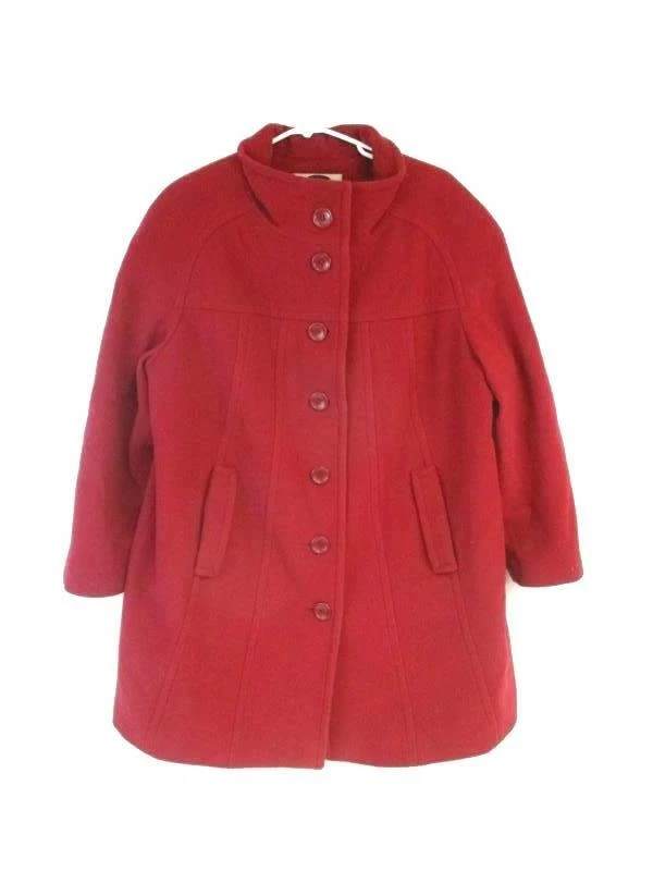 Dark red top wool coat