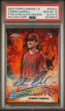 2023 Topps Chrome Logo Future Stars Corbin Carroll RC Orange AUTO /25 PSA 10/10!