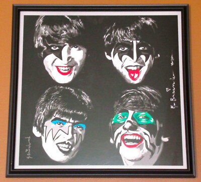 Mr Brainwash Hand Signed Kiss The Beatles Offset Lithographic
