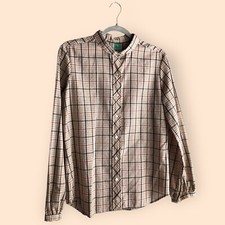 Vintage 70s Wrangler Button Down Shirt Plaid Retro Womens Cottage Core