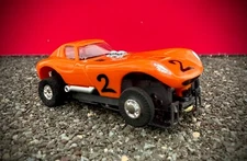 Vintage 1963-1969 Aurora ThunderJet 500 Cheetah Orange Slot Car