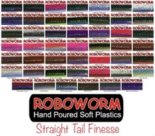 Roboworm Straight Tail Finesse Worm - Choose Size & Color (All Colors)