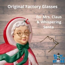 Factory Glasses Mrs Claus & Santa Blow Mold Santa's Best General Foam