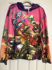 Rick And Morty Graphic Hooded Sweatshirt Unisex Size Medium NWOT