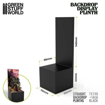 Straight Backdrop Plinths 7x7x6cm Black - mdf scenery figures exhibition