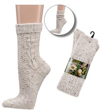 Damen und Herren Trachten-Socken, mit Wolle Zopfmuster Landhaussocken