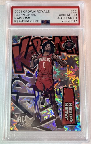 2021-22 CROWN ROYALE KABOOM ROOKIE AUTOGRAPH SSP JALEN GREEN RC PSA 10