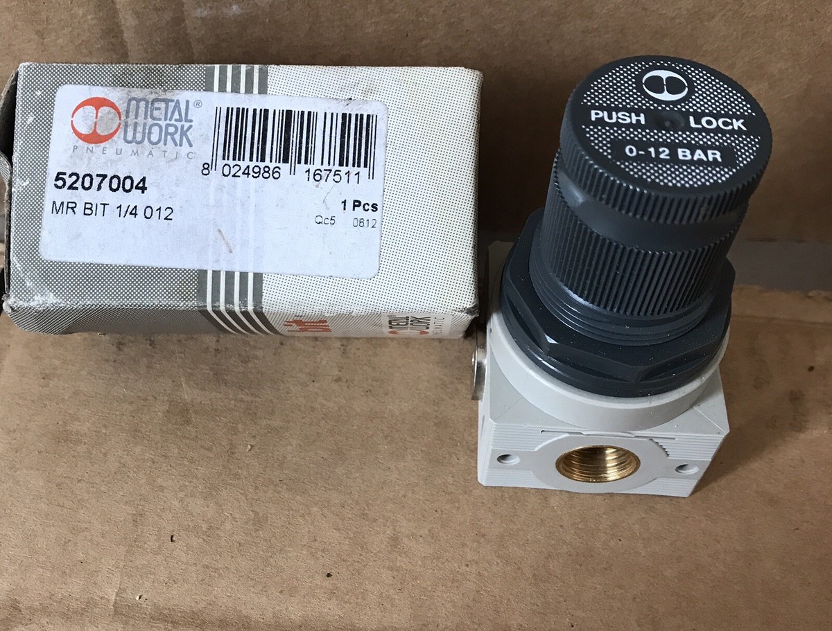 METAL WORK PNEUMATIC 5207004 MR BIT 1/4 0-12 Micro-Regulator 