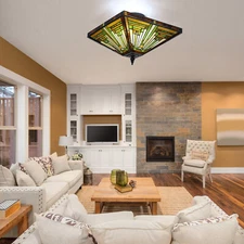 Tiffany Style Stained Glass Shade Ceiling Light Lamp Chandelier Fixture Decor