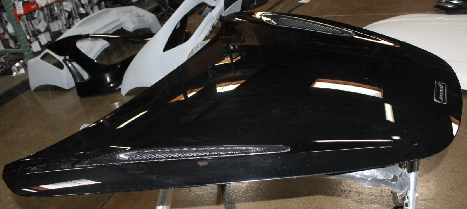McLaren 720S, Front Hood, Black, w/Carbon Fiber Vents, Used