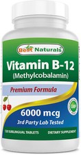 Best Naturals Vitamin B-12 as Methylcobalamin Methyl B12 - 6000 mcg 120 Subling