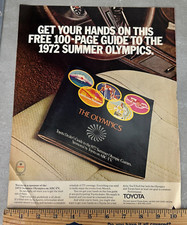 Vintage Print Ad 1972 Summer Olympics Toyota Vehicle Advertising ABC TV 1970s