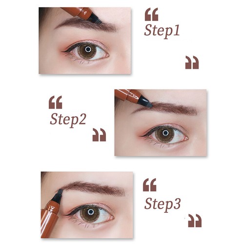 Waterproof Tattoo Eyebrow InkPen Long Lasting Eye Brow Pencil Fork Natural Girl/ - Picture 10 of 16
