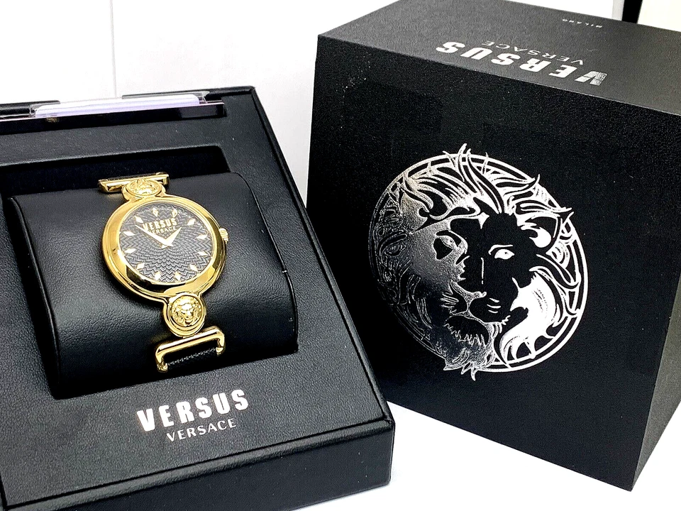 Reloj para mujer Versus by Versace VSPOL3118 esfera negra caja dorada correa de cuero 35 mm Foto 3 de 4