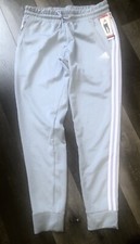 Adidas Women's Jogger 3 Stripe Essentials Pant Size Small - Light Blue