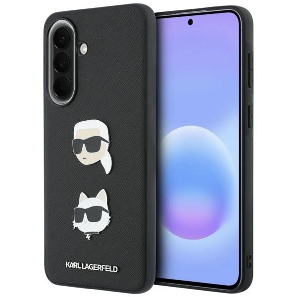 Karl Lagerfeld Galaxy A37 Hardcase Case Kunstleder Black Choupette Pin Logo
