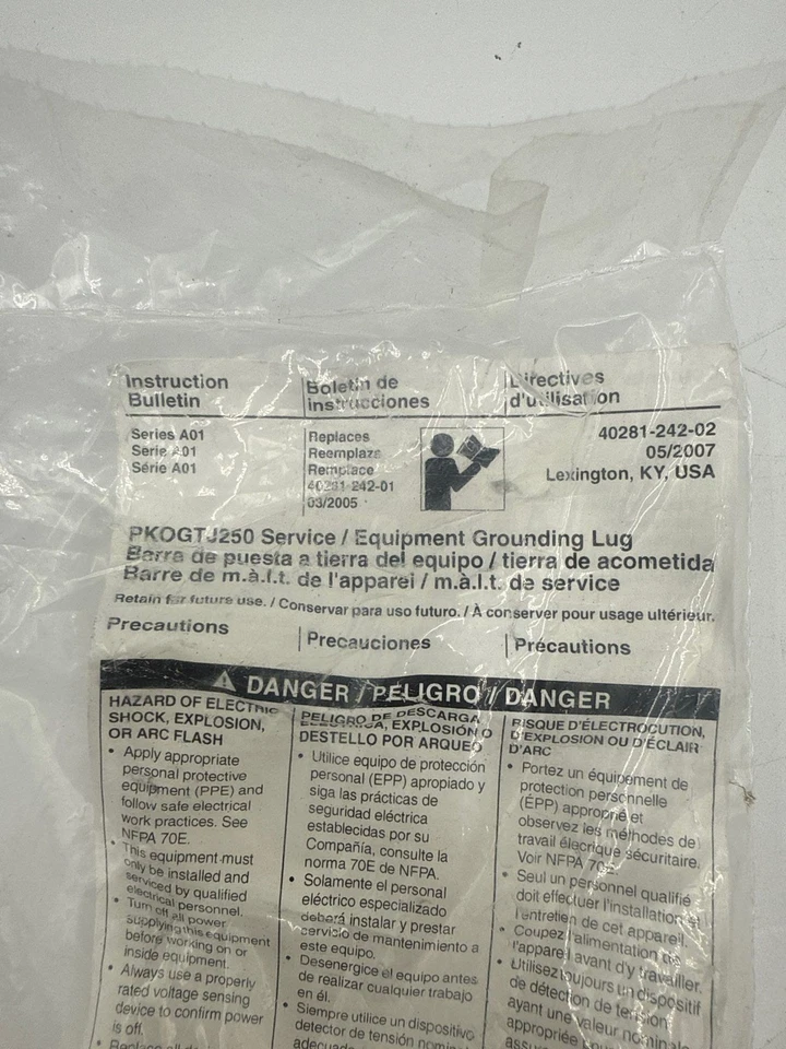 Square D PKOGTJ250 Equipment Grounding Lug Kit For J Enclosure - Image 2 of 4