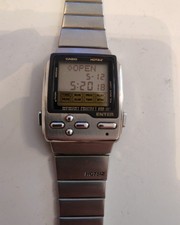 Casio Hotbiz HBX-100 Quarz Digital Edelstahl Silber/Grau Wecker Licht
