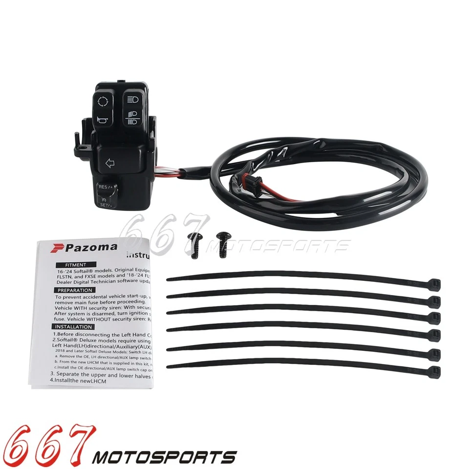 Cruise Control Kit For Harley Softail Low Rider S ST Street Bob Fat Boy 2016-24 - Bild 3 von 4