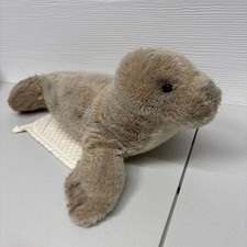 Vintage Steiff Robby Seal 1175/20 18&rdquo; Stuffed Plush Animal Spotted Beige/White