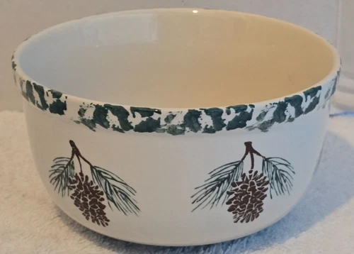 VINTAGE FOLK CRAFT PINECONE BY TIENSHANE CHINA SOUP CEREAL BOWL 5 3/8"
