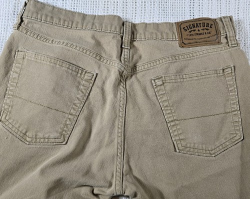 (X2) Levi's 34x30~501 Calce Recto 5 Botones Mosca Denim y Signature Recto Caqui - Imagen 19 de 21