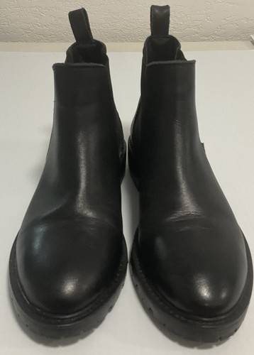 Steve Madden Womens Leopold Ankle Boots Black Size 6.5M Work Biker Moto Pullon - Picture 2 of 10