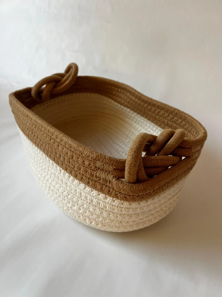 Handgemachter Aufbewahrungskorb aus Baumwollseil – Rund, Weich - Bild 3 von 4