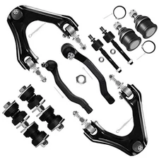  10pcs Front Suspension Kit Upper Control Arm Inner Outer Tie Rod End Sway Bar 
