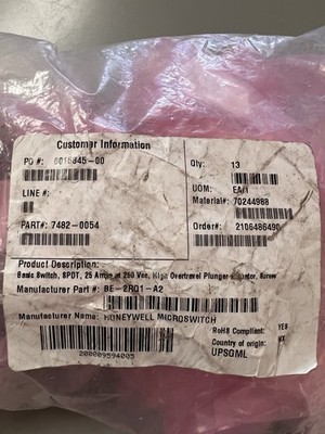 Bag Of 13 Honeywell BE-2RQ1-A2 MICRO SWITCH Basic Switches 25 Amp
