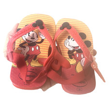 Havaianas Sandals Kids Girls Infant Size 6 Mickey/Minnie Mouse Summer Thong New