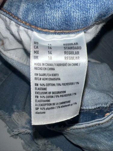 American Eagle Distressed Jean Skirt US Sz 14 - Picture 3 of 4