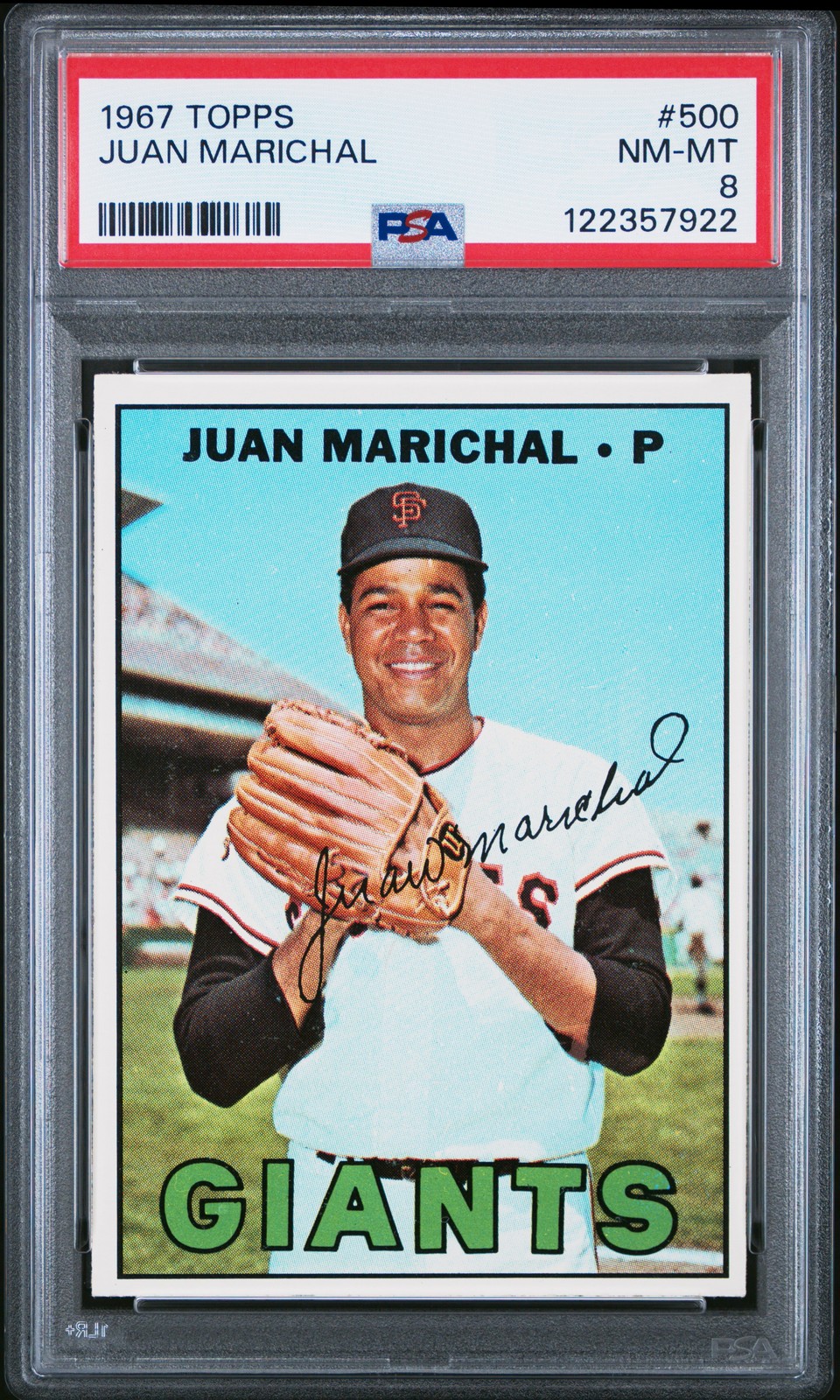 1967 TOPPS #500 JUAN MARICHAL PSA 8