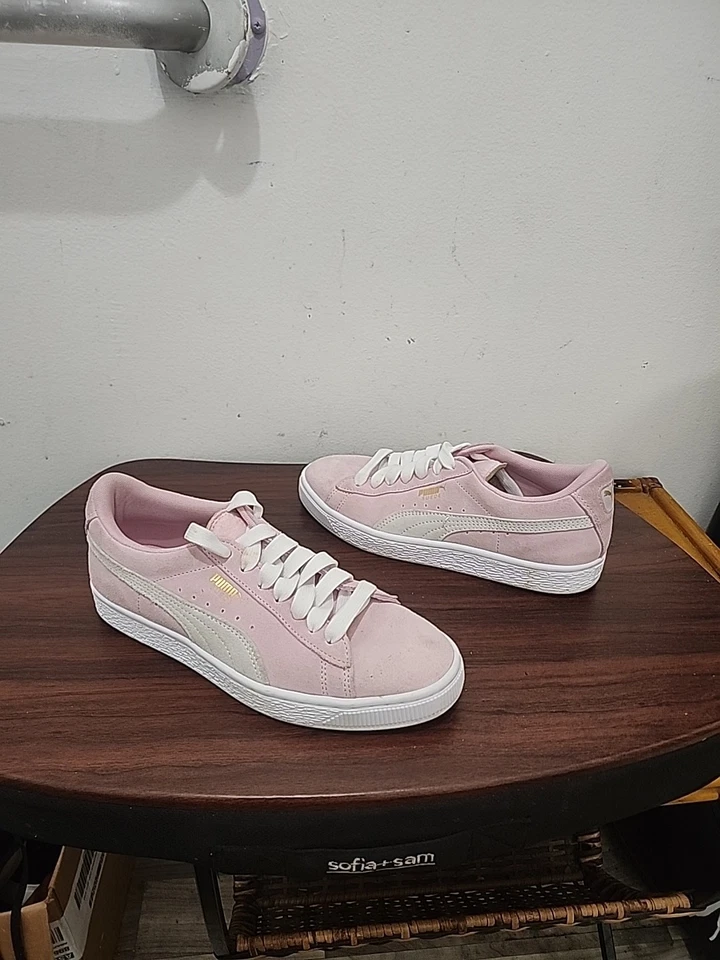 [355110 30] NUEVO NIÑO PUMA GAMUZA JR ROSA DAMA BLANCO EQUIPO DORADO PK35 Talla 6.5C Foto 2 de 4