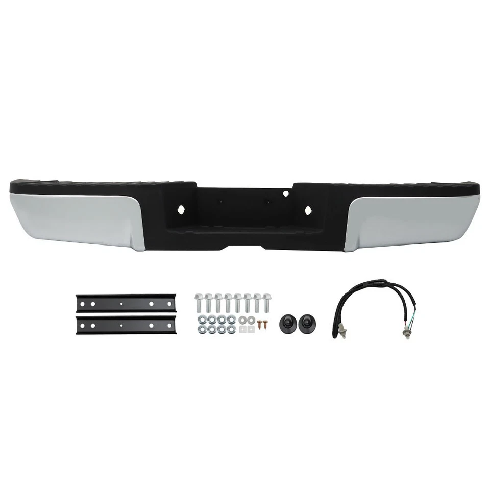 Conjunto de parachoques trasero acero cromado para Ford F250 F350 F450 Super Duty 2008-2016 Foto 2 de 4