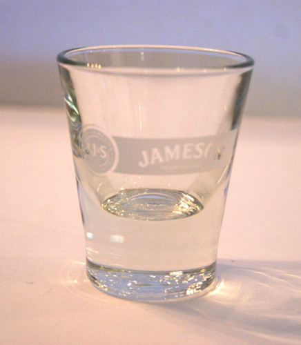 Jameson Shot Glass Etched Logo Barware Collectible Embossed Base Irish Whiskey