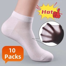 10Pack Men/Women Cotton Bamboo Socks No Show Ankle Low Cut Sport Nonslip Breathe