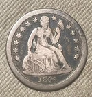 1840 W/ Drapery seated Liberty dime, strong Fine, scarce variety .