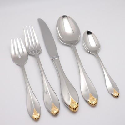 Oneida Stainless  Flatware GOLDEN KINGSWOOD 5pc Place Setting