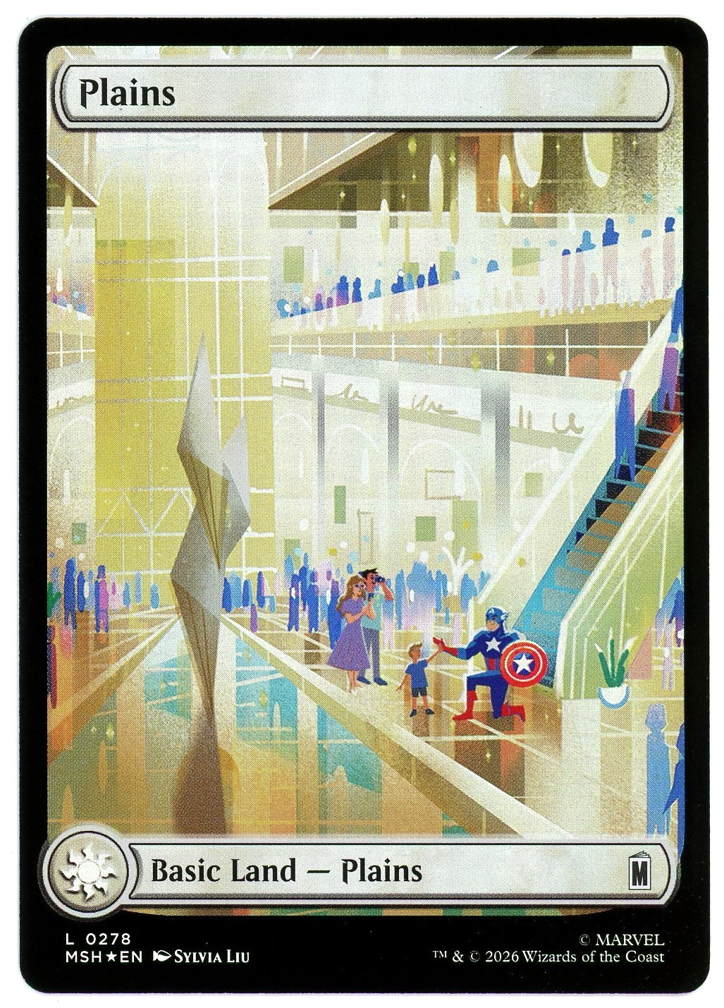 Plains (Foil) 0278 - Marvel Super Heroes MSH - MTG NM/M