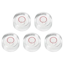 5pcs Round Bubble Level 18x8mm Mini Circular Bullseye Spirit Levels, White