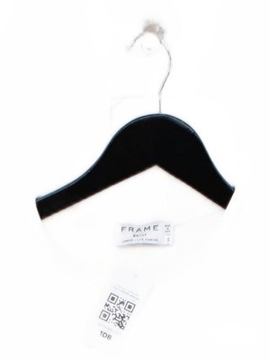 Frame Damen T-Shirt S weiß Baumwolle mit Elasthan Kurzarm Rundhals Basic
