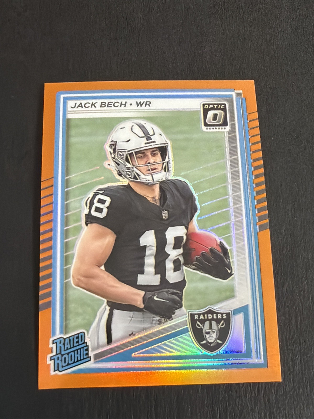 2025 Panini Donruss Optic Jack Bech Orange Rated Rookie /299 #211 (RC) Raiders