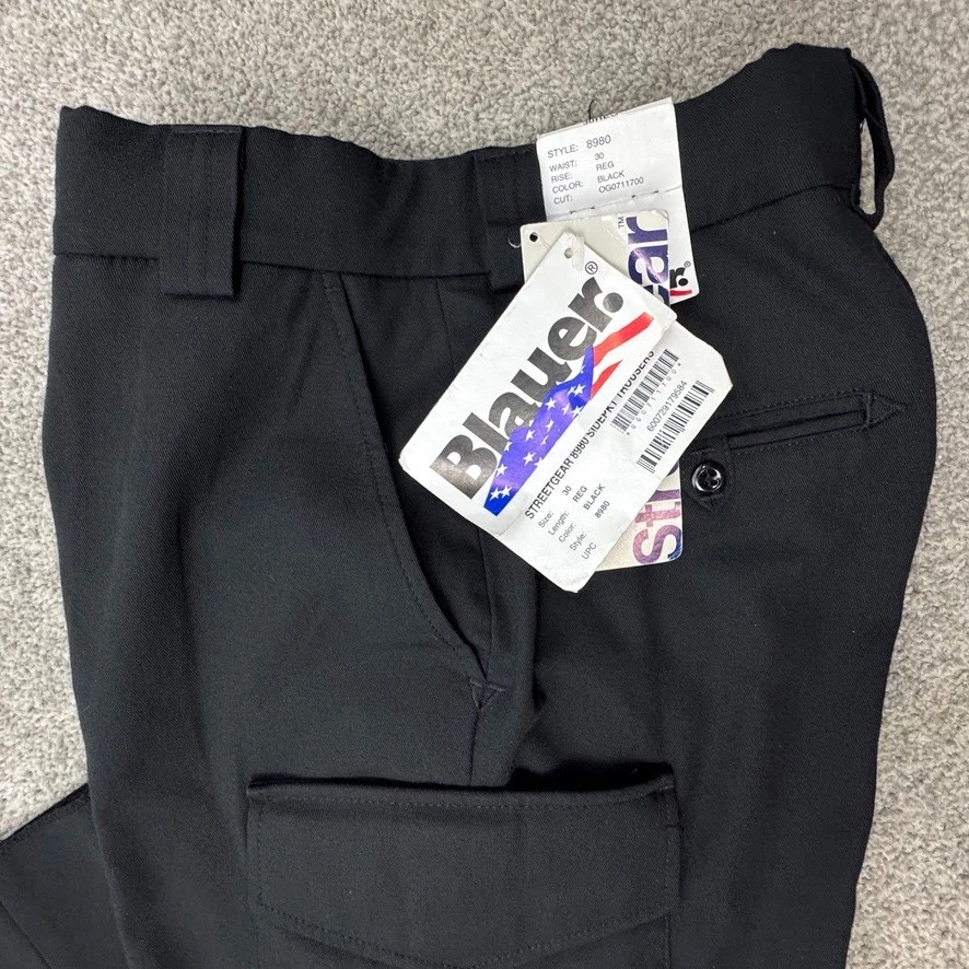 Blauer Police Uniform Pants Side Pocket 30 Regular Black Rayon Style 8980 - Image 2 of 4